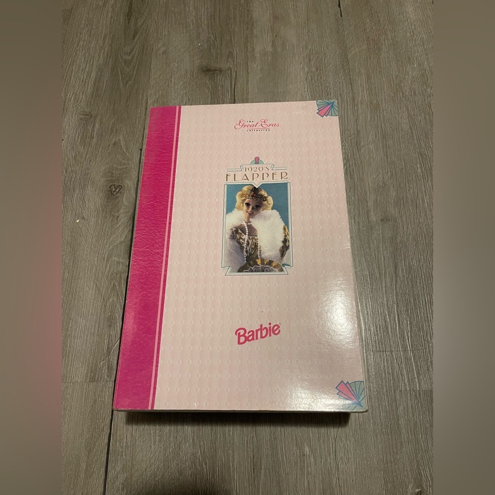 Barbie 1920s Flapper Doll Box in Pink and Cream